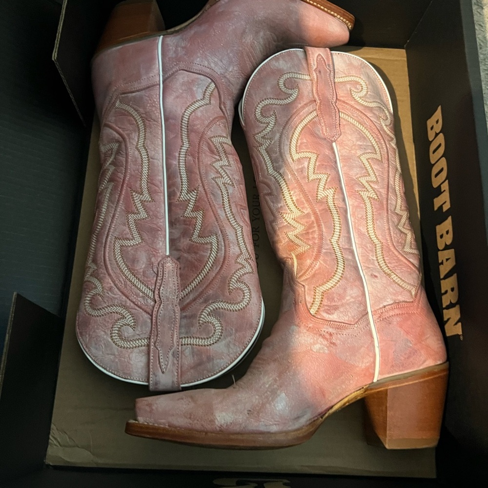 Dan Post Pink Heeled Western Boots